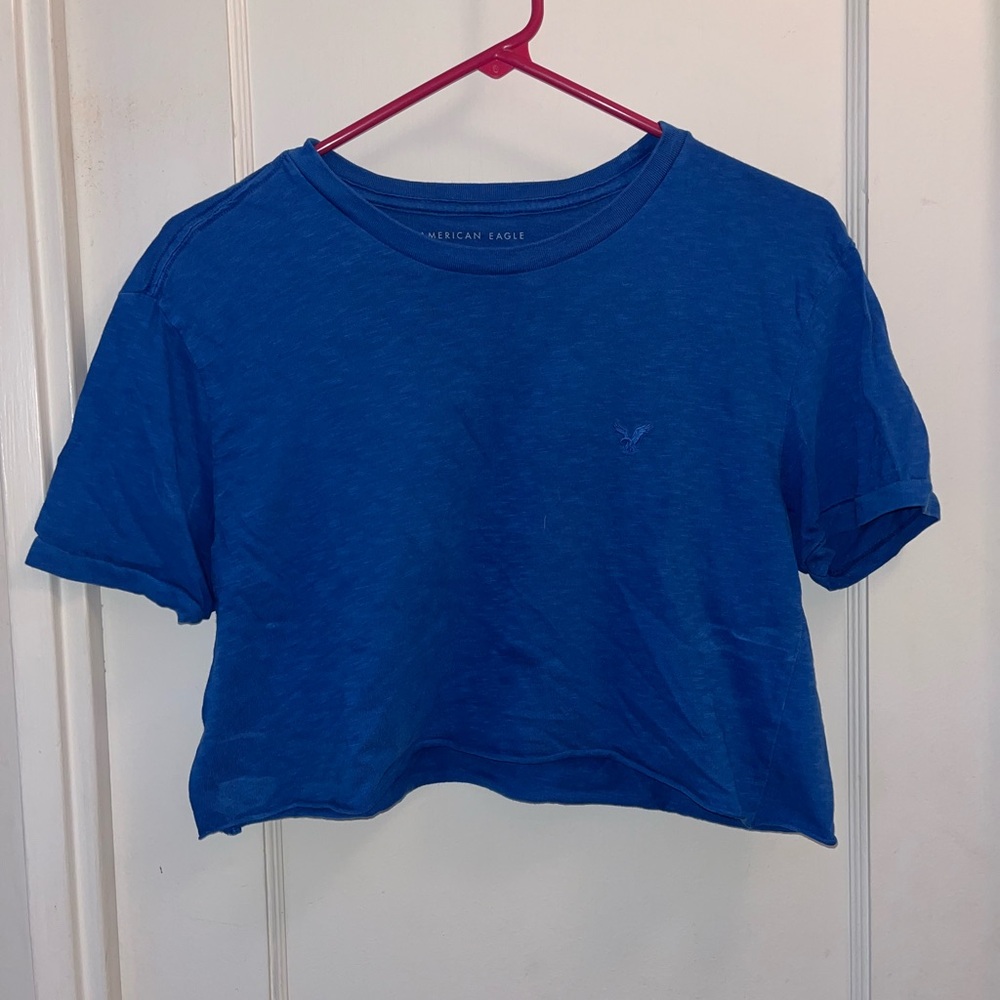 Blue American Eagle Cropped Top